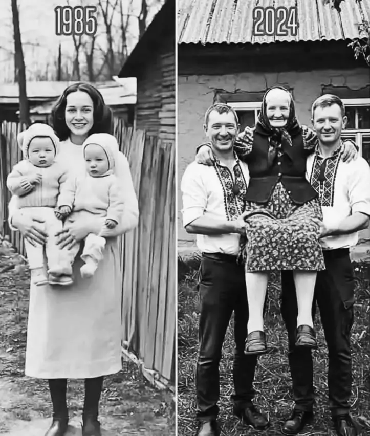 Мать носила своих близнецов в 1958… в 2024 году их носят они