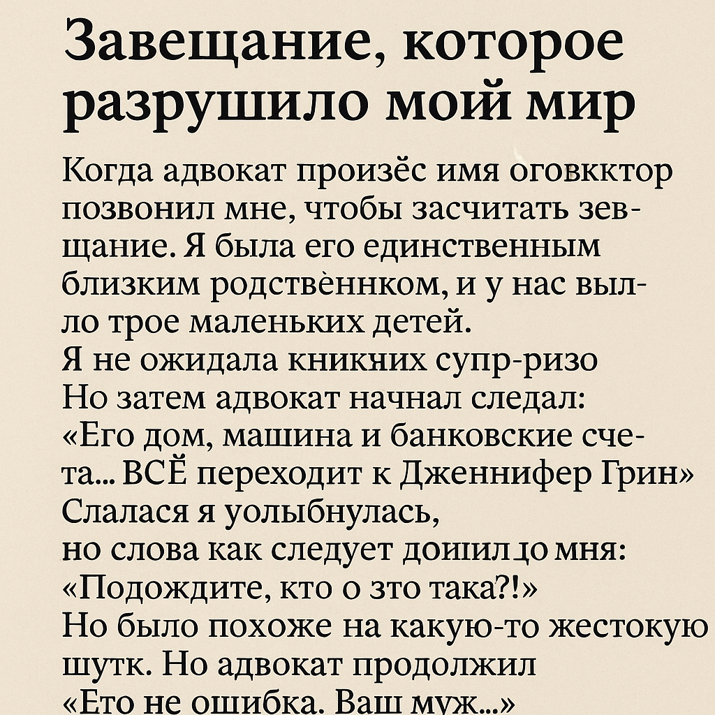 Завещание, которое разрушило мой мир