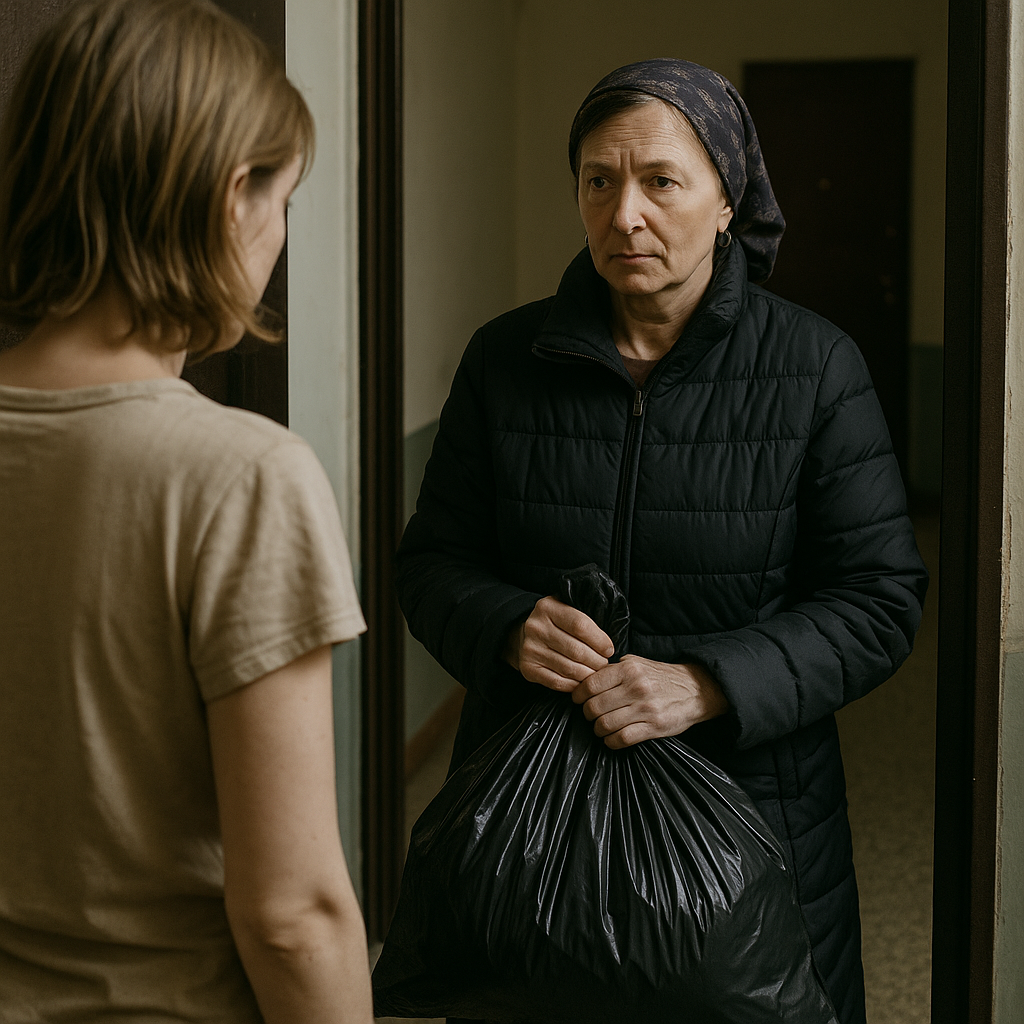 Чёрный пакет у порога