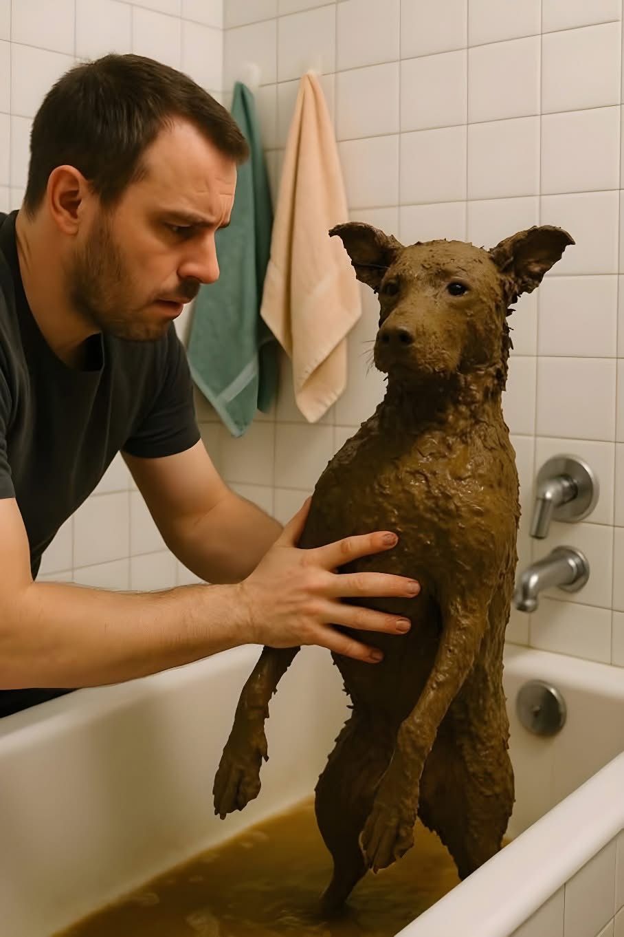 «Я думал, что спас щенка… но в моей ванной оказался вовсе не пёс»