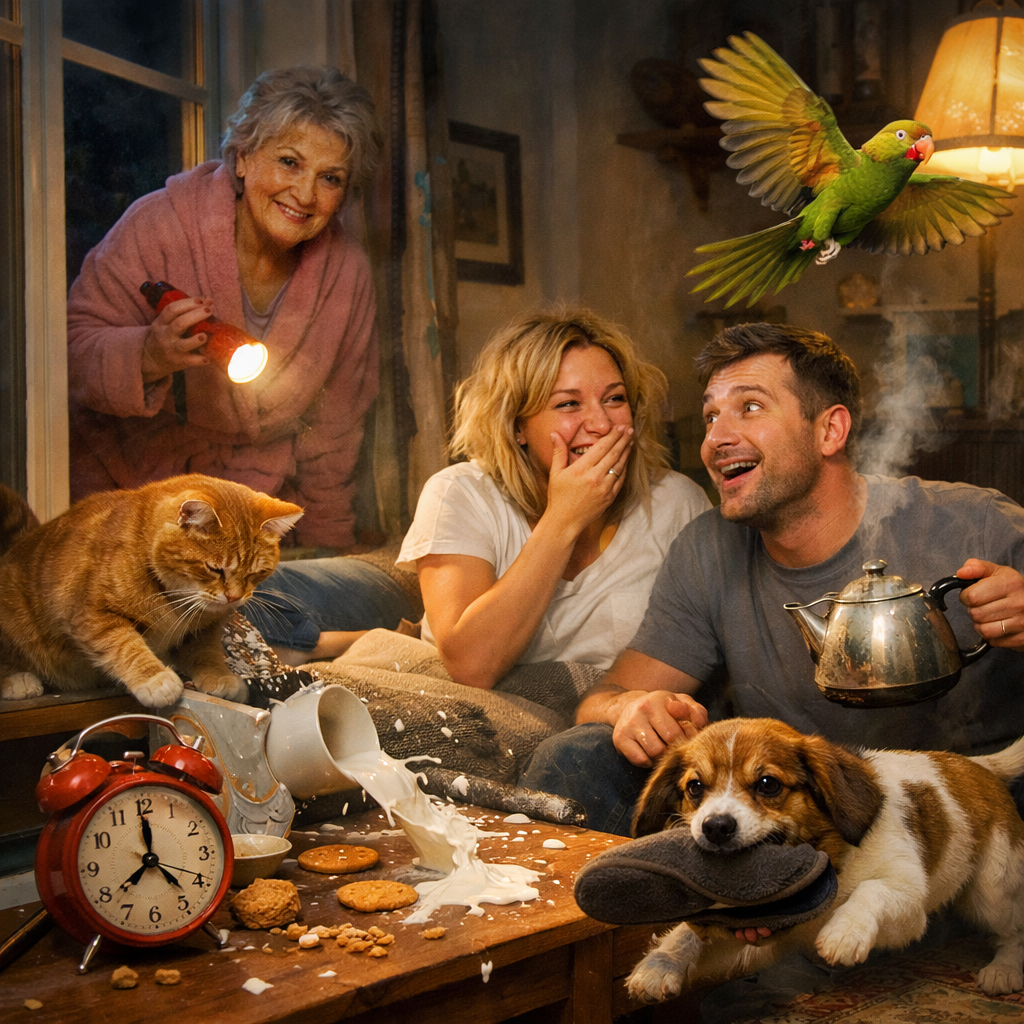 Ночные приключения мужа, жены и тёщи дома