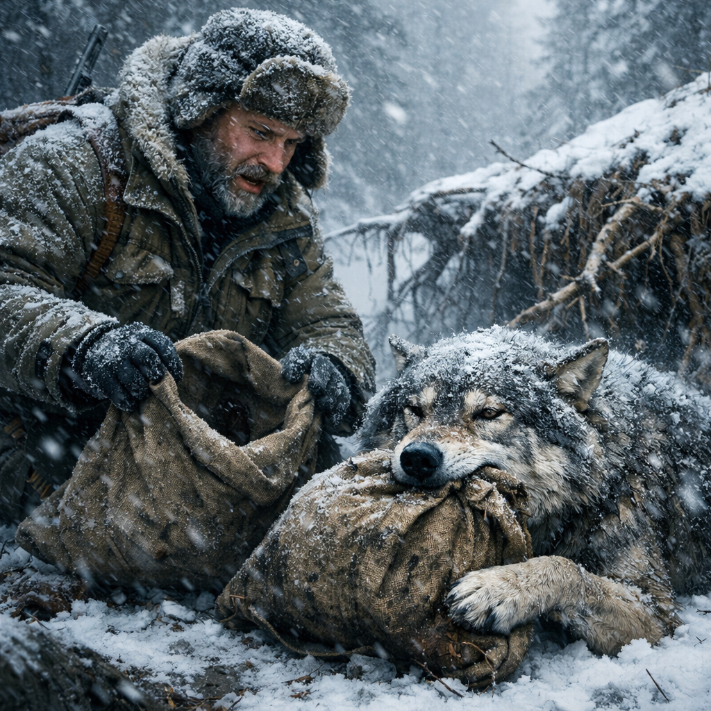 Волк спас ребёнка посреди зимней бури