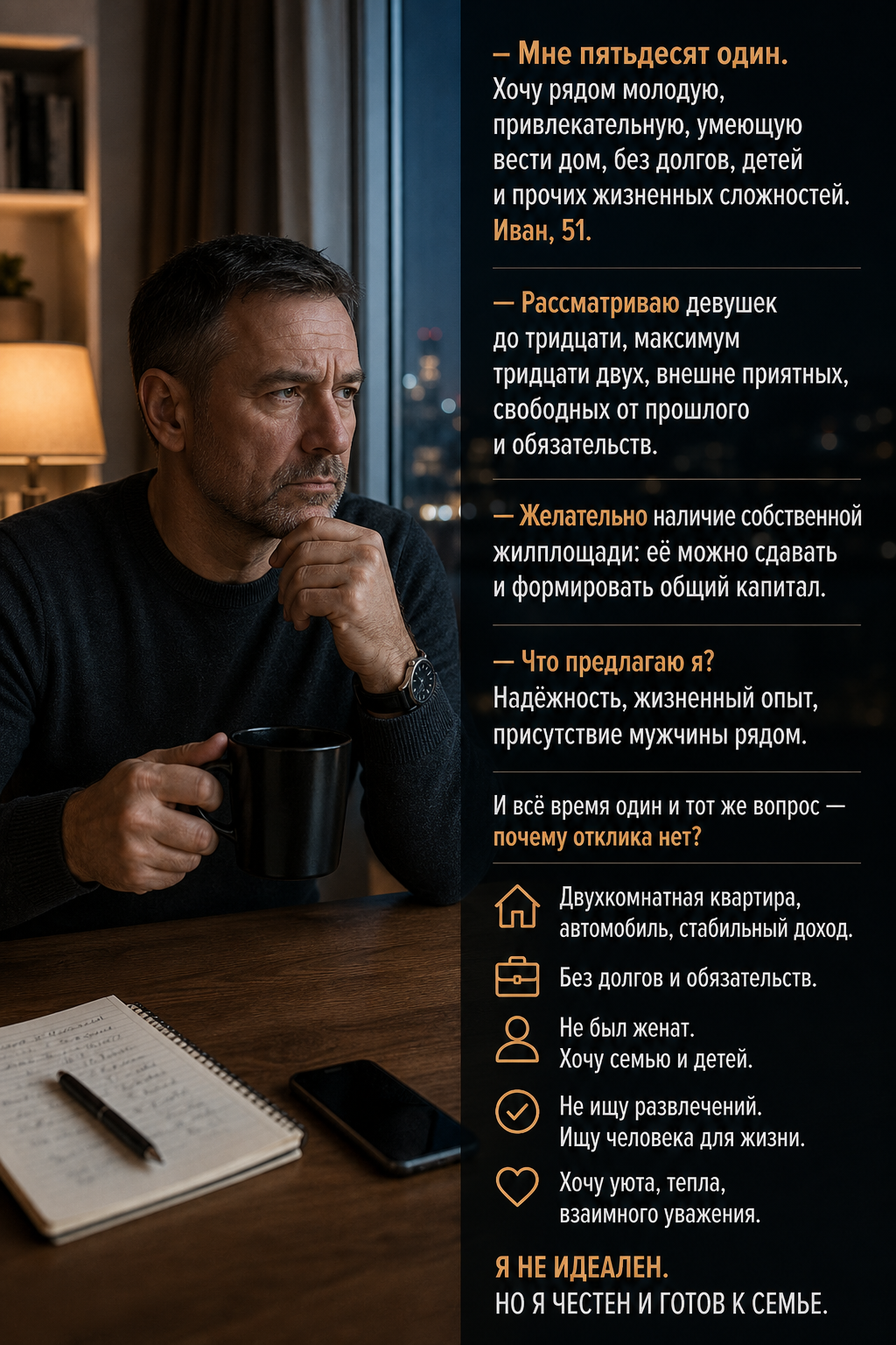 Он искал идеал, но остался совсем один
