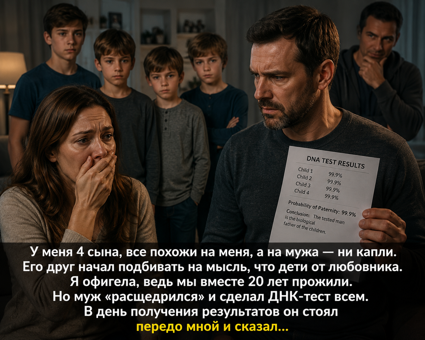 У меня четверо сыновей, все — моя копия, на