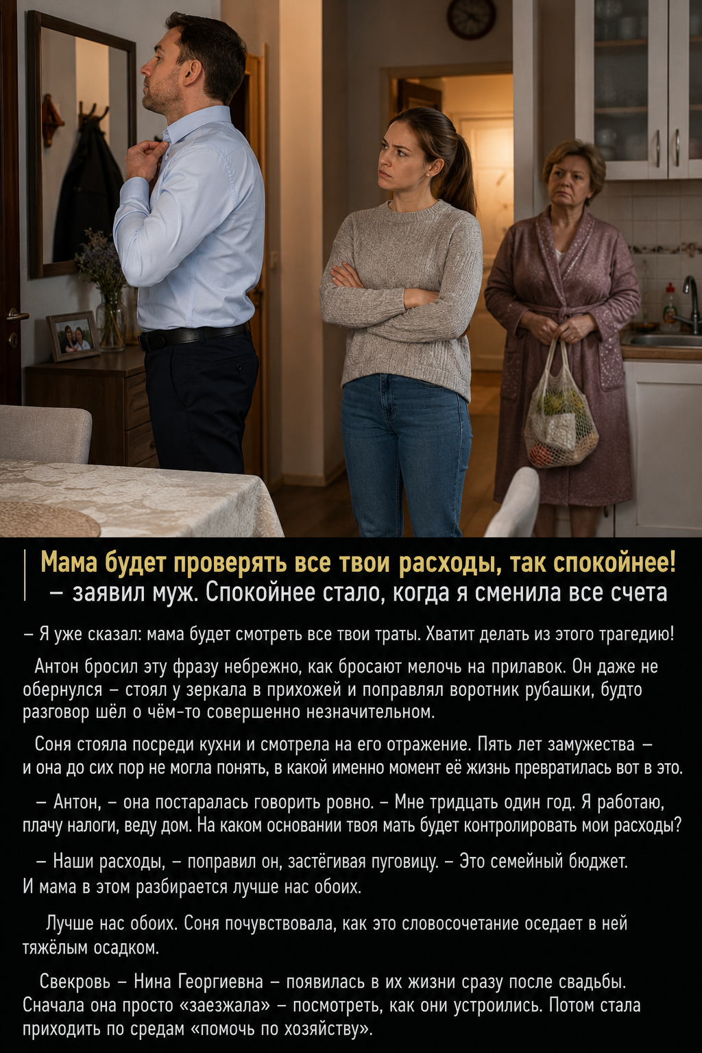 Муж доверил матери семейный бюджет целиком