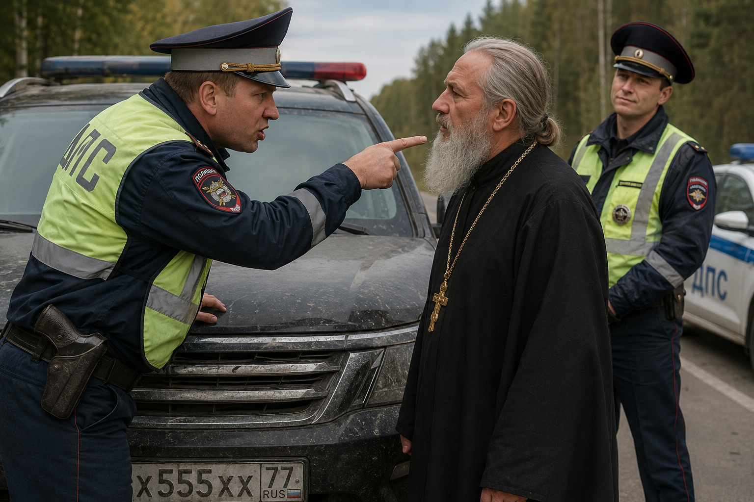 Гаишник вымогал деньги у священника.